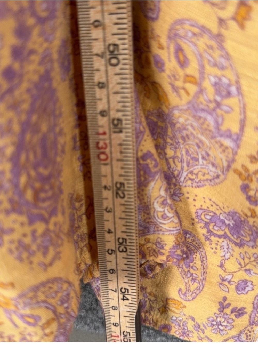 J. Jill Paisley Tiered Maxi Dress Sleeveless Yellow Purple Boho Lined Size XL - Picture 6 of 8